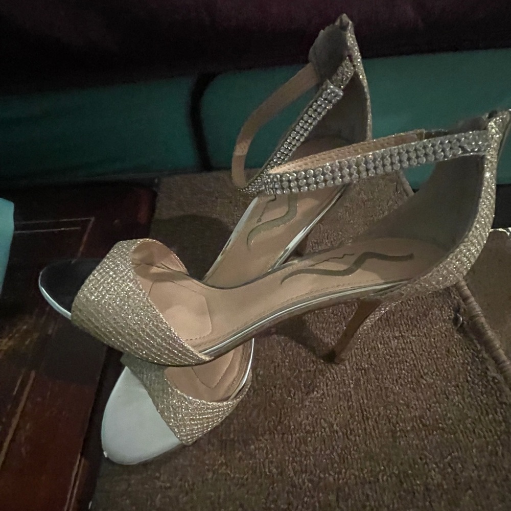 Gold\Silver Mira Heels Size 9.5 worn once